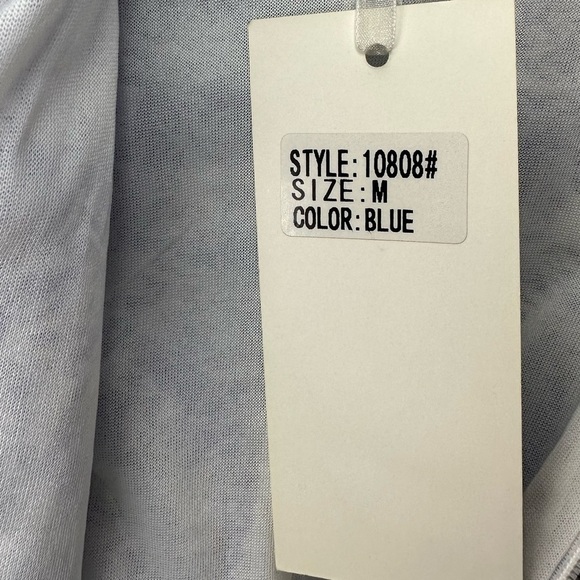 NWT Lucy Paris V Neck Velvet Trimmed Blue Printed Dress - Picture 7 of 8